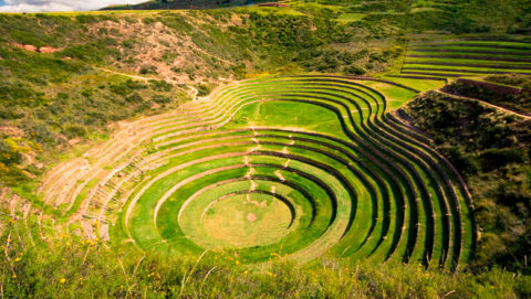 Moray, circular andean terraces in Sacred Valley, Peru