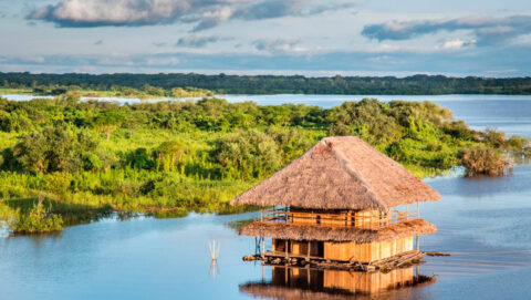 Lodging on the Peruvian river bank