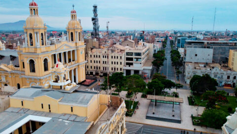 Chiclayo main square, panoramic view