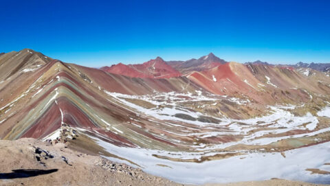 Rainbow Mountains with snow