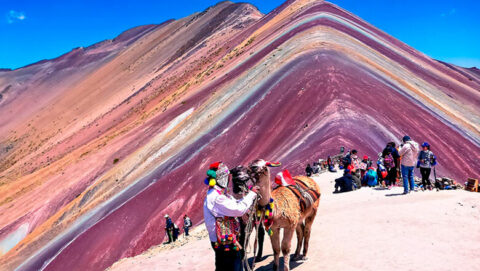 Local People at Rainbow Mountain Peru