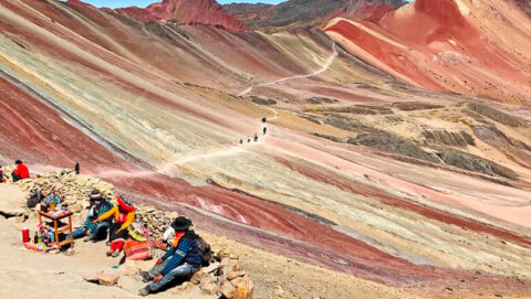 Patch crossing Rainbow Mountain