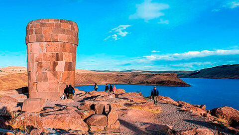 Sillustani mausoleum in Puno near to lake Titicaca