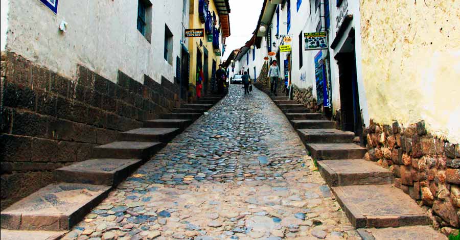 San blas slope or cuesta de San Blas in Cusco, Peru