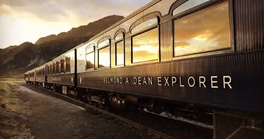 Image from the Andean Explorer, a scenic train journey through Peru's stunning landscapes and mountainous terrain.