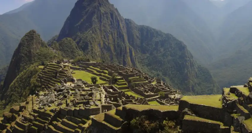 Machu Picchu, Peru, showcasing the ancient ruins and lush landscape from Circuit 1, ideal for stock footage.
