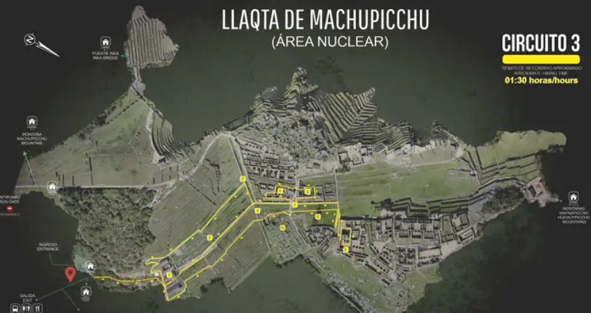 machu picchu circuit 3 map