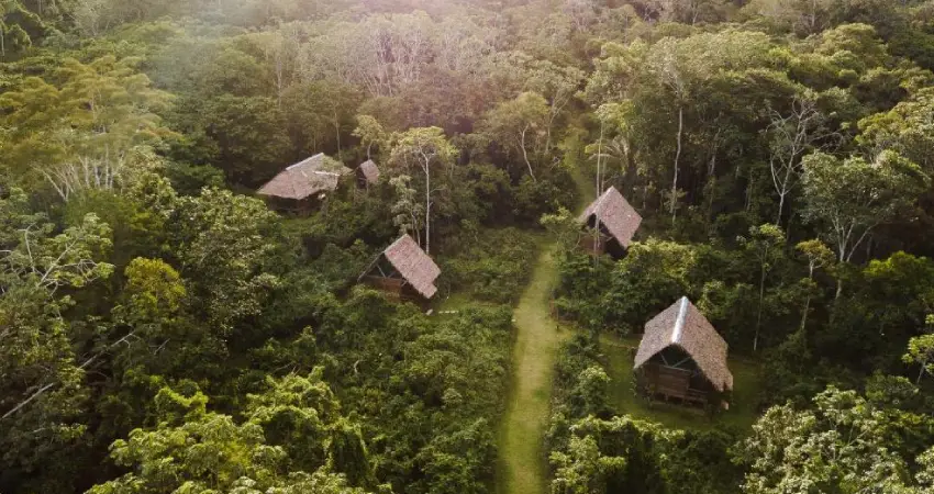 Amak Lodge nestled in the Amazon rainforest of Iquitos, Peru.