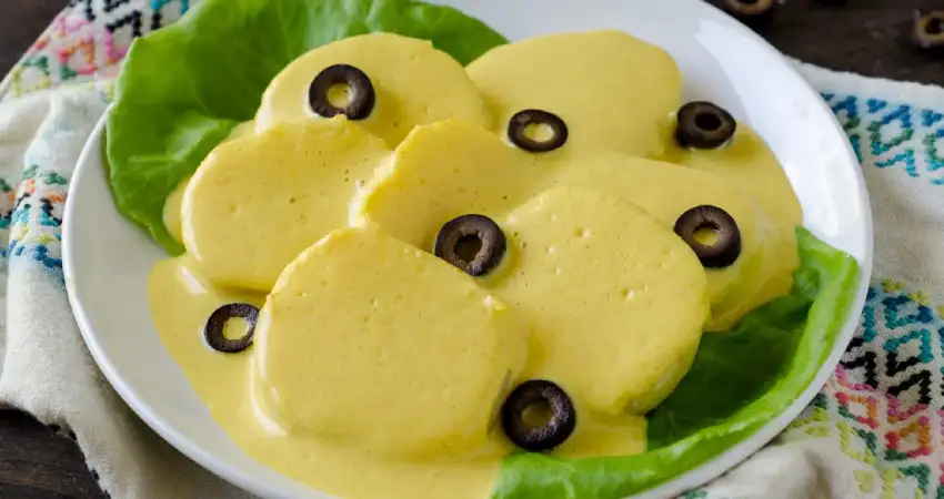 vegan food in peru papa a la huancaina